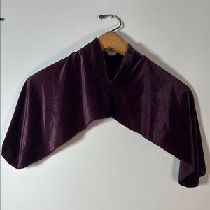 Burgundy Velvet-like caplet teddy